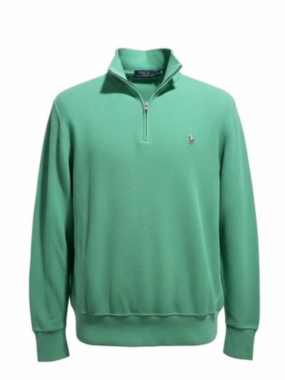Polo Ralph Lauren Cotton Piqué Quarter-Zip Sweater Green XL